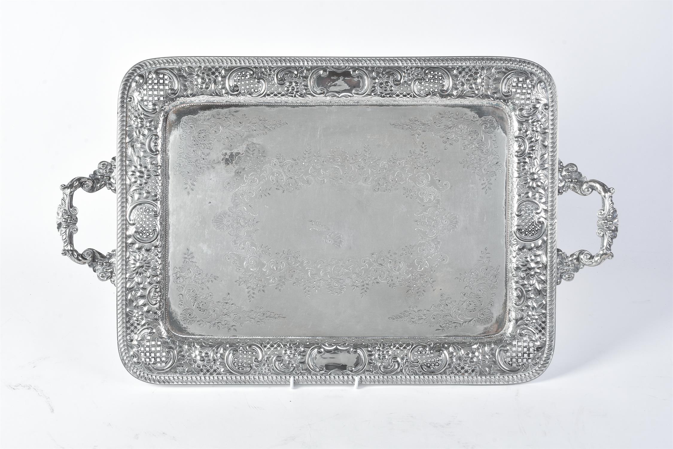 An electro-plated twin handled tray