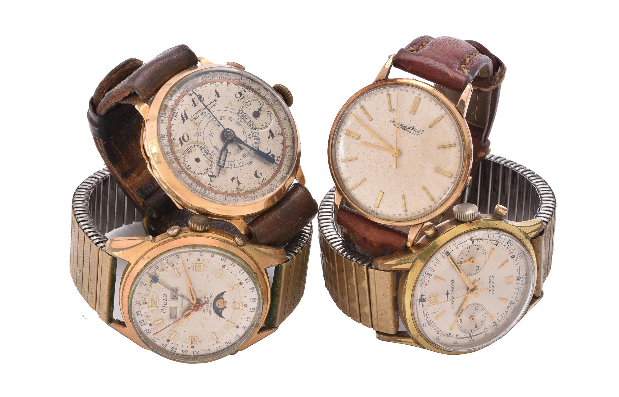 Chronographe Nicao, Swiss, Gold coloured wrist watch