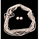 An two strand freshwater cultured pearl necklace