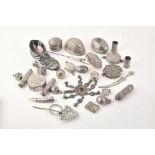 A collection of silver coloured items