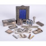Y A collection of silver and silver mounted items and objects of vertu