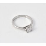 A diamond single stone ring