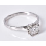 A diamond single stone ring