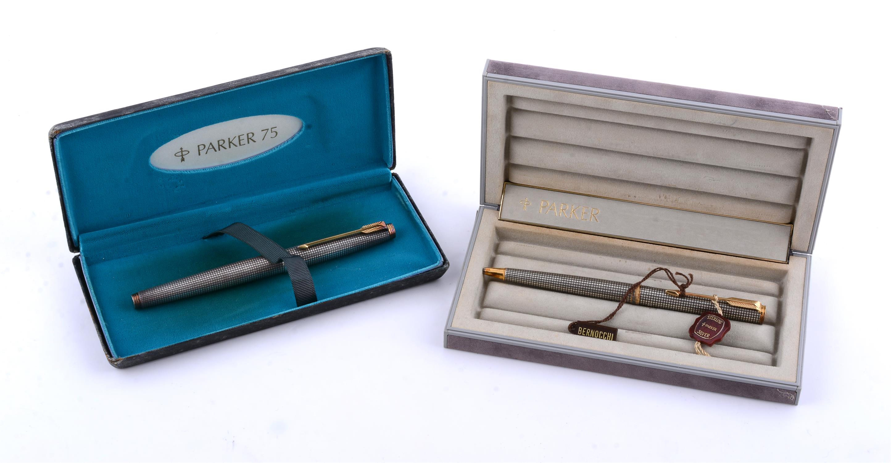 Parker, 75 Cisele, a silver coloured fountain pen