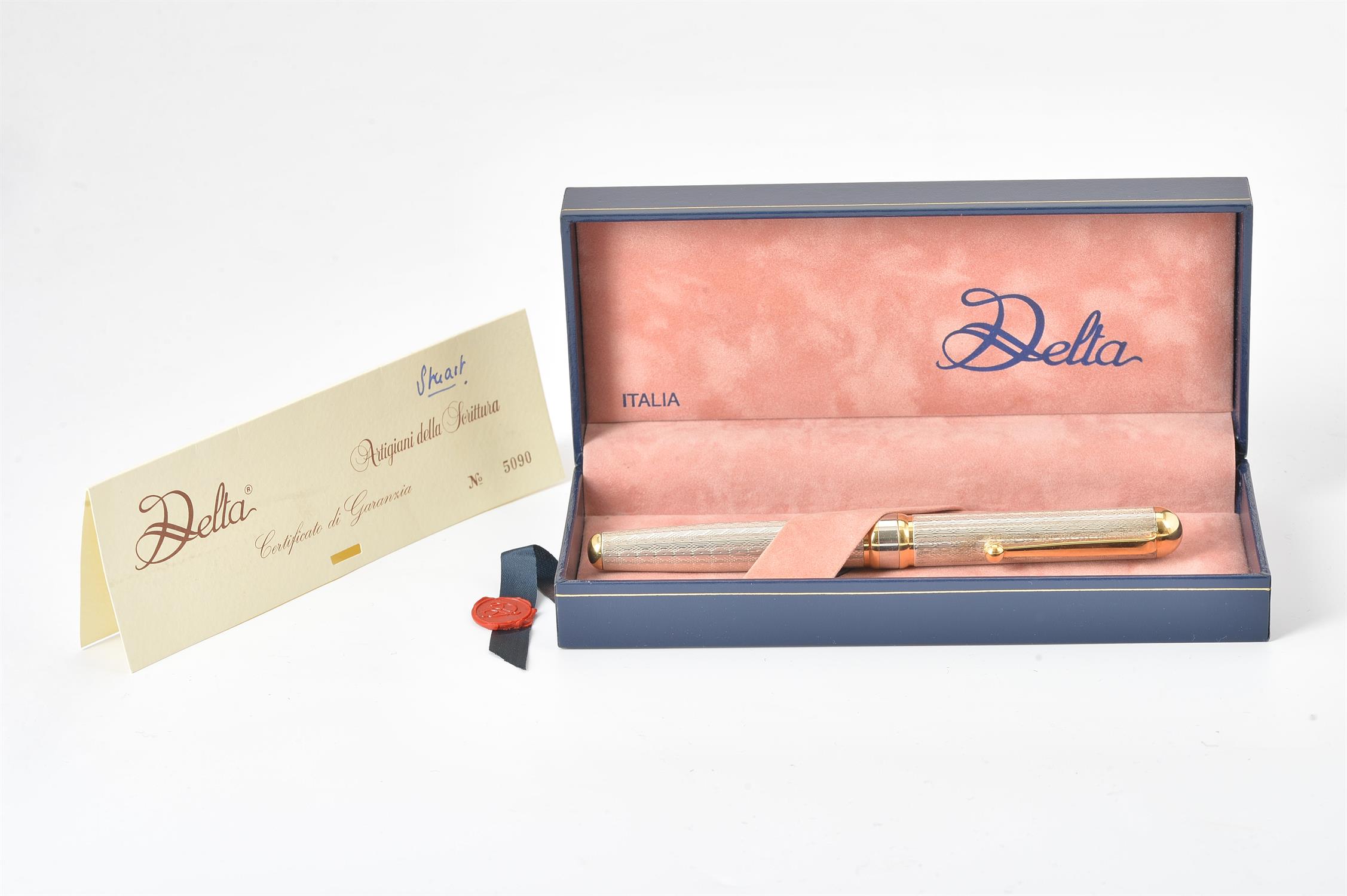 Delta, Cellini Collection, a silver coloured fountain pen