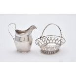 A George III silver oval sweet basket