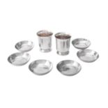 An American silver coloured smoking set by Tiffany & Co.