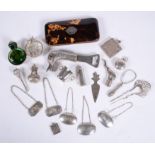 Y A collection of small silver, plated wares and objects