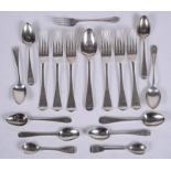 A collection of silver flatware