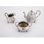 Y A Danish silver tapered tea pot by Fredrik Christian Vilhelm Christesen