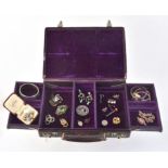 A small quantity of jewellery and costume jewellery in a Harrods jewellery box