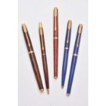 Parker, a lapis lazuli coloured fountain pen and ball point pen