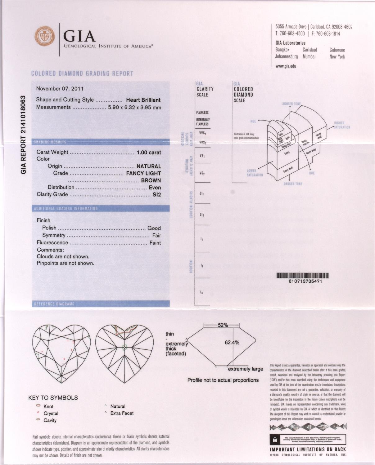 † An un-mounted fancy light brown coloured diamond - Image 2 of 2