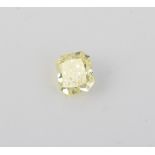 † An un-mounted fancy intense yellow coloured diamond