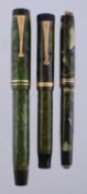 Parker, Duofold, a green marbled fountain pen