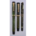 Parker, Duofold, a green marbled fountain pen