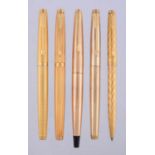 Parker, four gold plated fountain pens