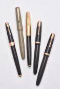 Parker, Duofold, two black fountain pens