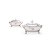 A matched pair of late Victorian silver sauce tureens, liners and covers by Garrard and Co.