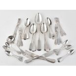 A collection of silver fiddle pattern flatware