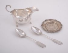 A pair of Russian silver spoons