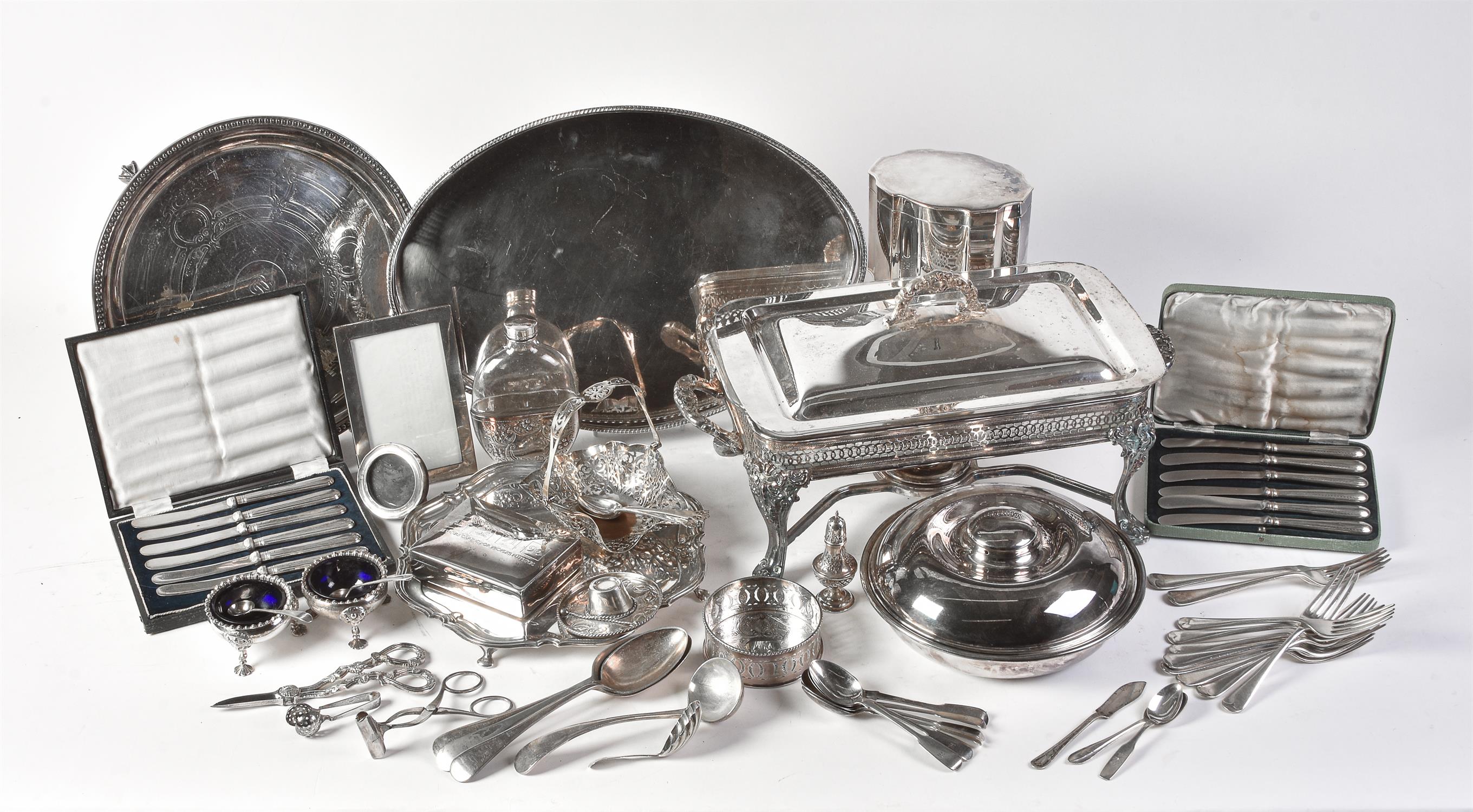 A collection of silver items