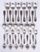 A set of twelve Italian silver coloured tea spoons