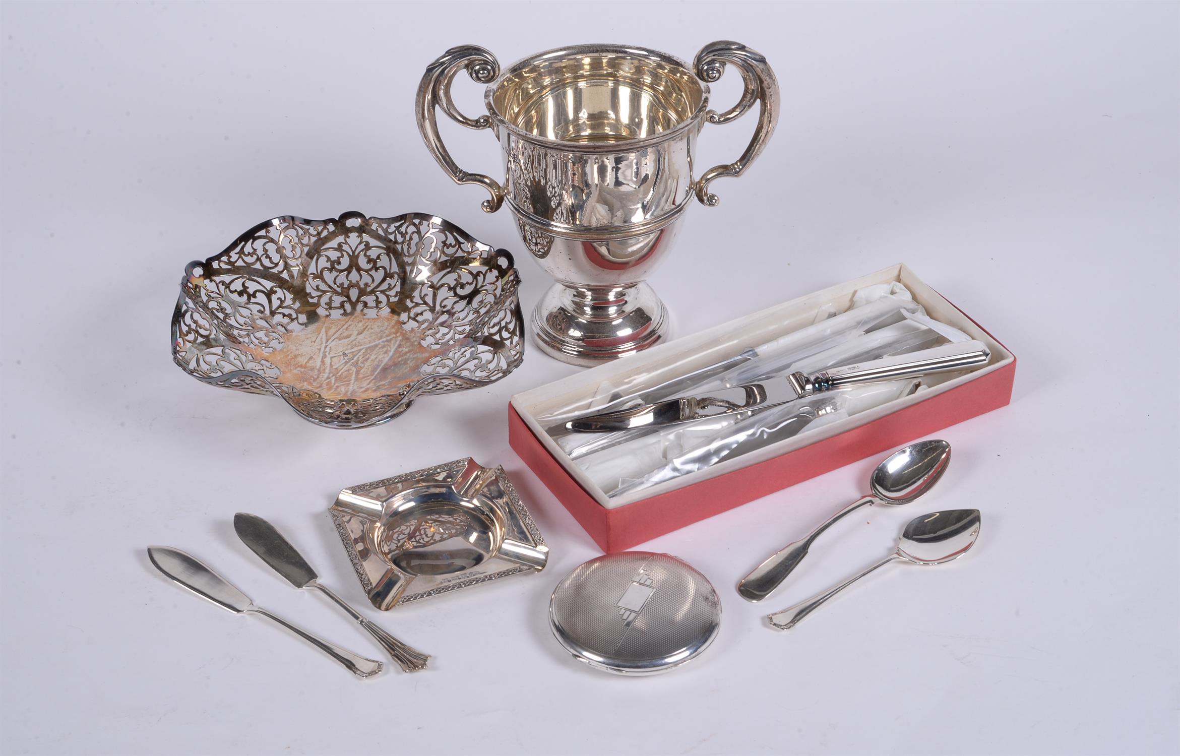 A collection of silver items