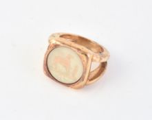 Hermes, Bijouterie Fantasie, a gilt metal and corozo nut ring
