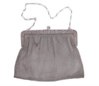 A French silver mesh evening bag