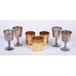Four silver goblets by Wakely & Wheeler