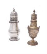 A silver gilt vase shape sugar caster by S. Blanckensee & Son Ltd
