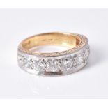 A diamond half eternity ring