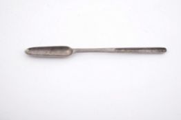 A late George III silver feather edge marrow scoop