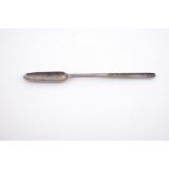 A late George III silver feather edge marrow scoop