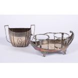 A George III silver twin handled shaped oval sugar basin by Thomas Wallis II