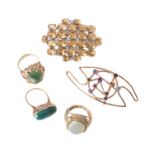 A multi gem set brooch