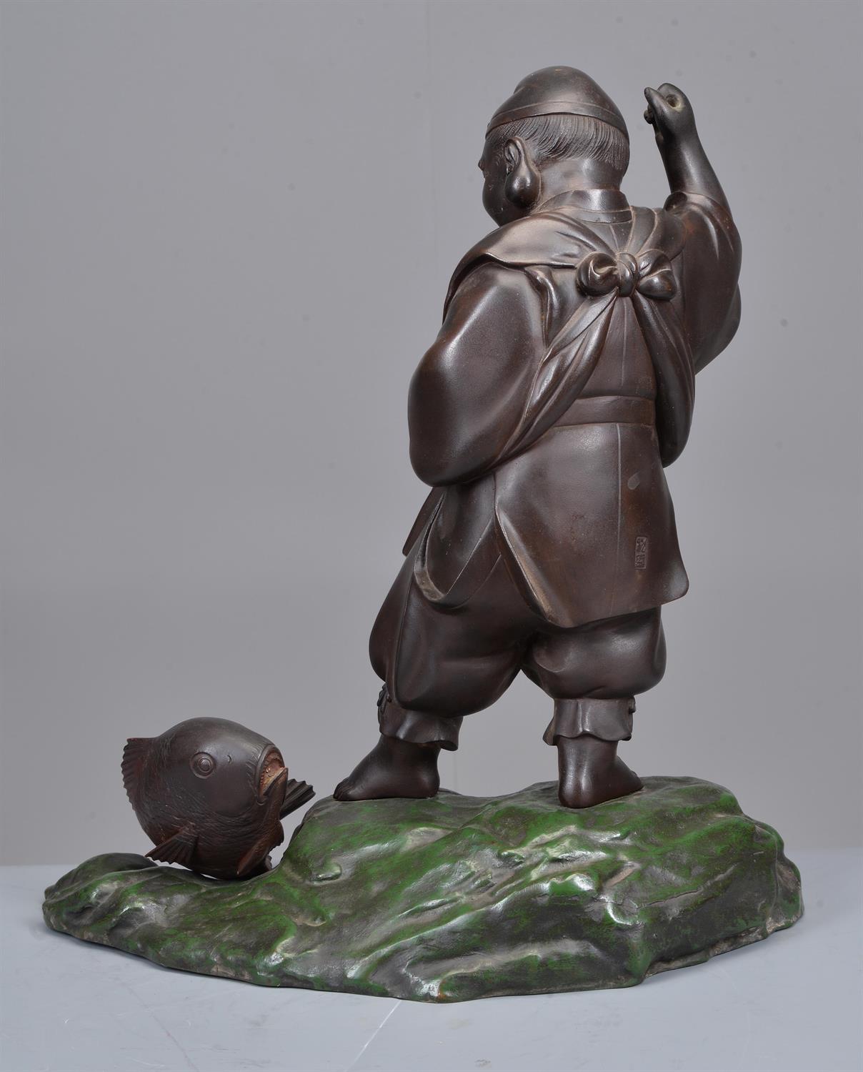 A Japanese Bronze Figure of Ebisu - Image 2 of 4