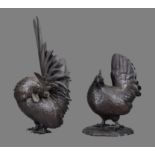A Japanese Bronze Model of a Hen