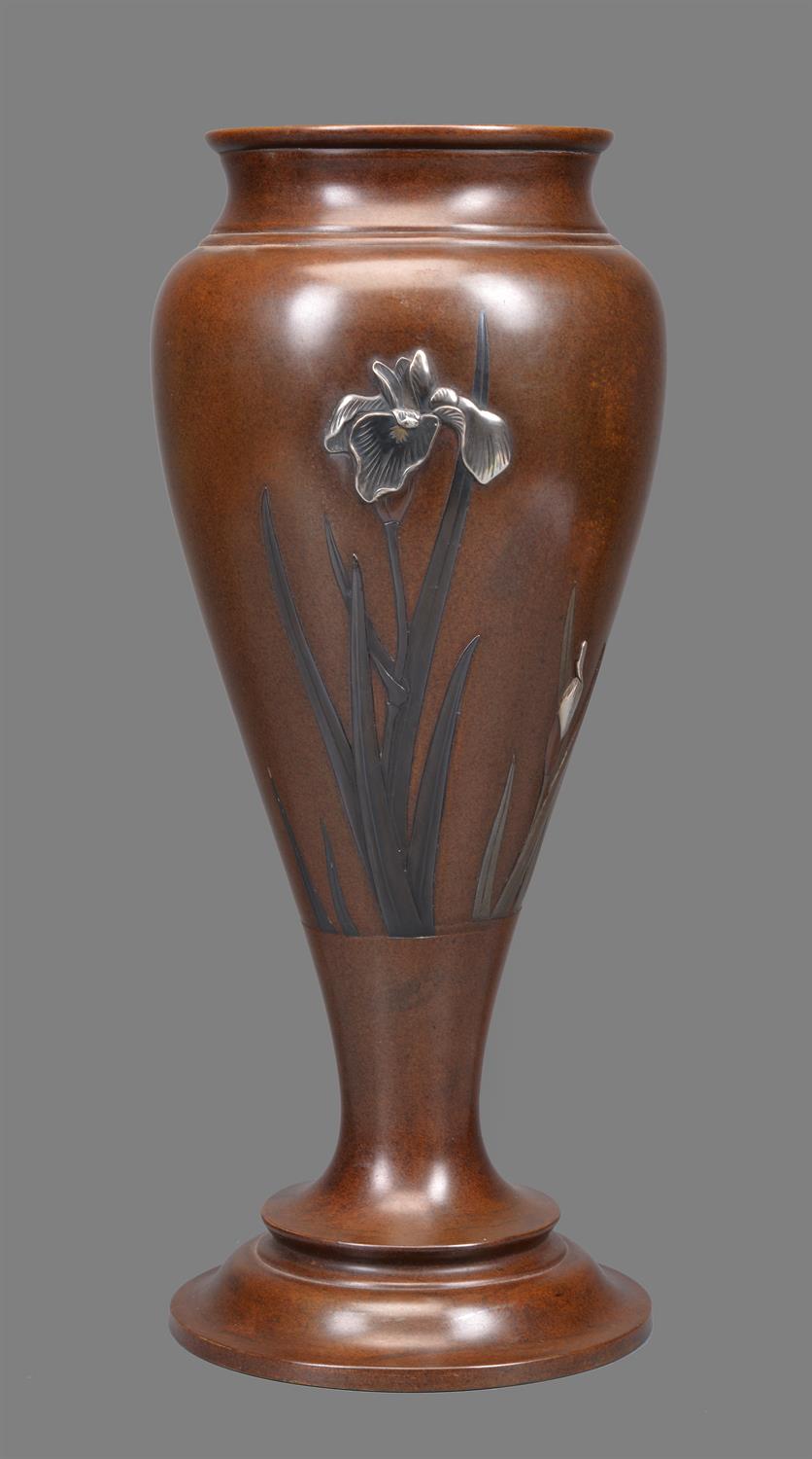 A Japanese Bronze Vase of tapering