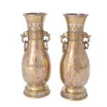 A Pair of Japanese Bronze Vases