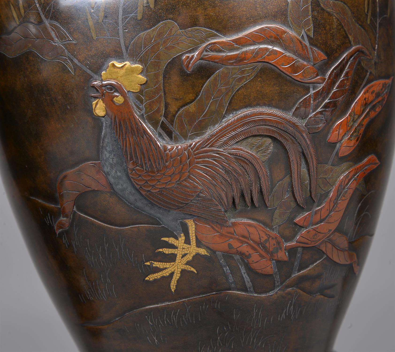 A Pair of Inlaid Bronze Vases - Image 4 of 5