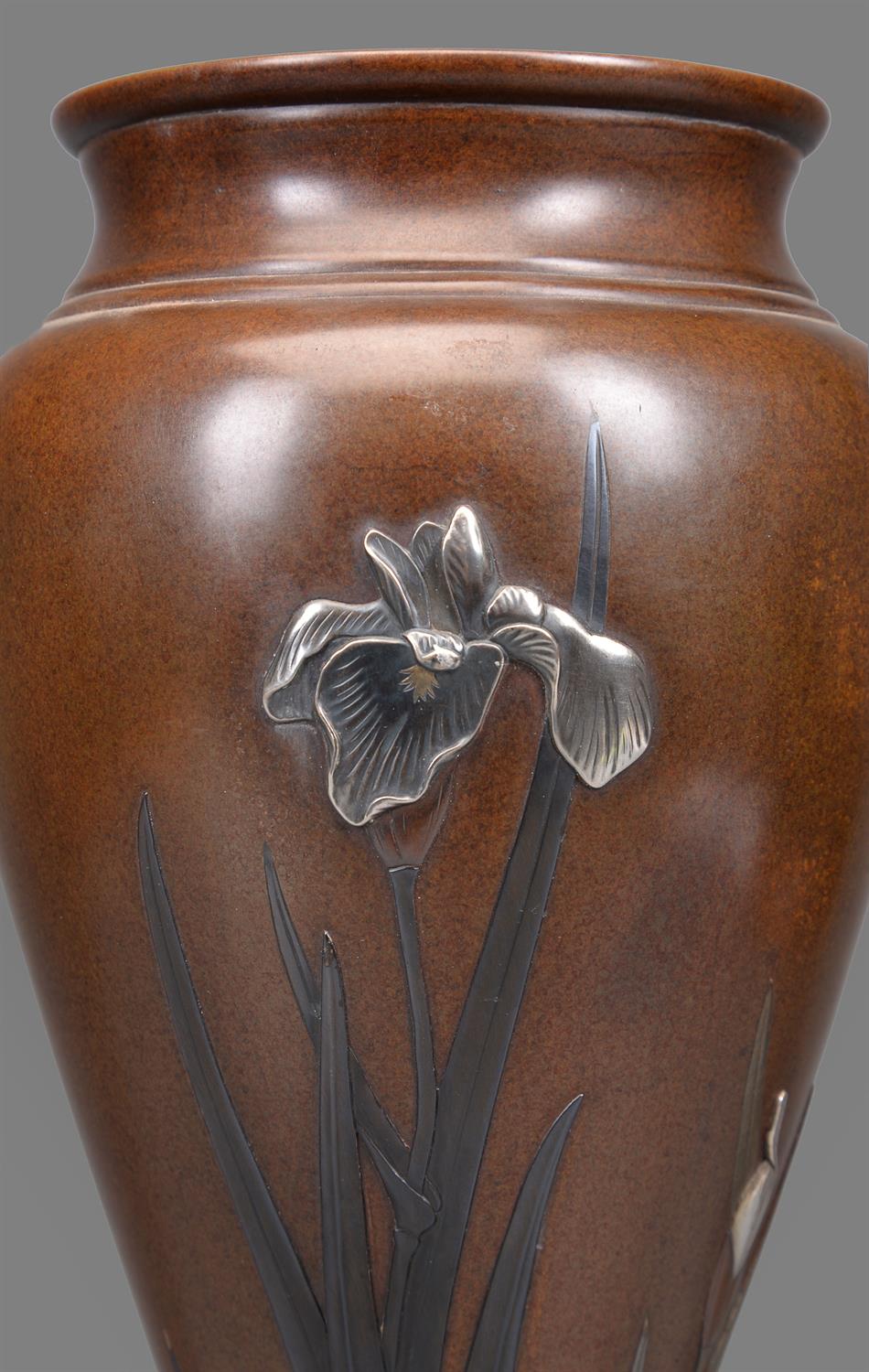A Japanese Bronze Vase of tapering - Image 2 of 5