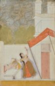 A painting from a Ragamala series depicting Madhu Madhavi