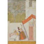 A painting from a Ragamala series depicting Madhu Madhavi