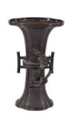 A Japanese Bronze Vase of "Gu" Shape