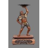 GYOKKO: A Large Parcel Gilt Bronze Figure of an Oni