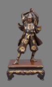 Akasofu Gyokko: A Parcel Gilt Bronze Figure of a Warrior
