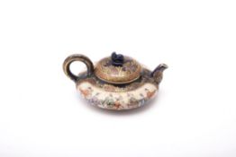 Kinkozan: A Japanese Satsuma Pottery Miniature Wine Pot