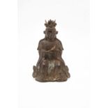 A Chinese seated bronze figure of a Daoist deity